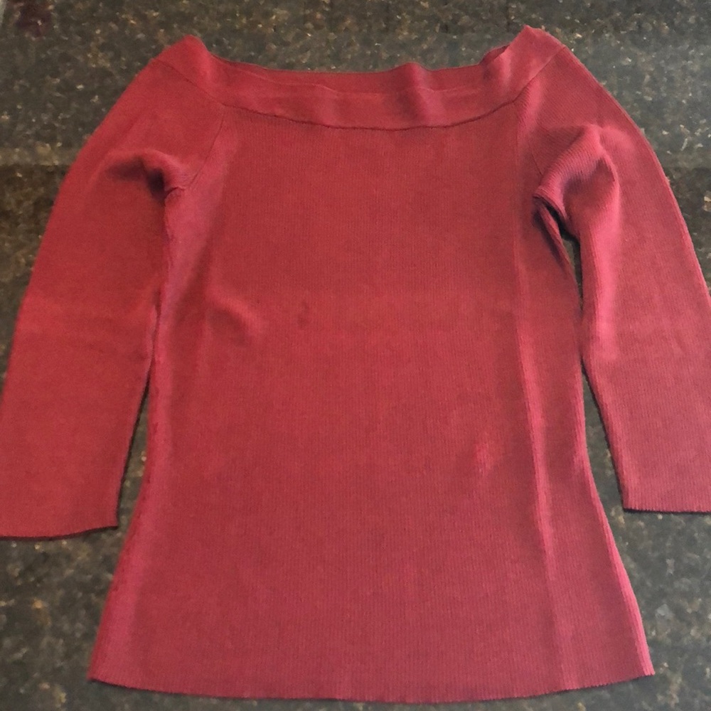 Maroon rayon/nylon sweater top